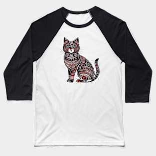 Engraved Elegance Feline Baseball T-Shirt